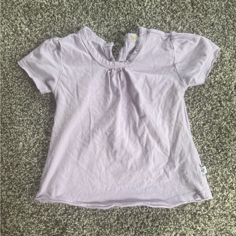 100% Organic Cotton The Honest Company Purple SS Girls Toddler 2t